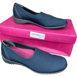 NEW Munro Navy Stretch Traveler Slip On Flat 7M